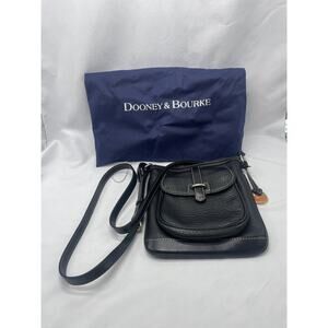 Vintage Dooney And Bourke Pebble Leather Crossbody Purse Black w/ Dust Bag